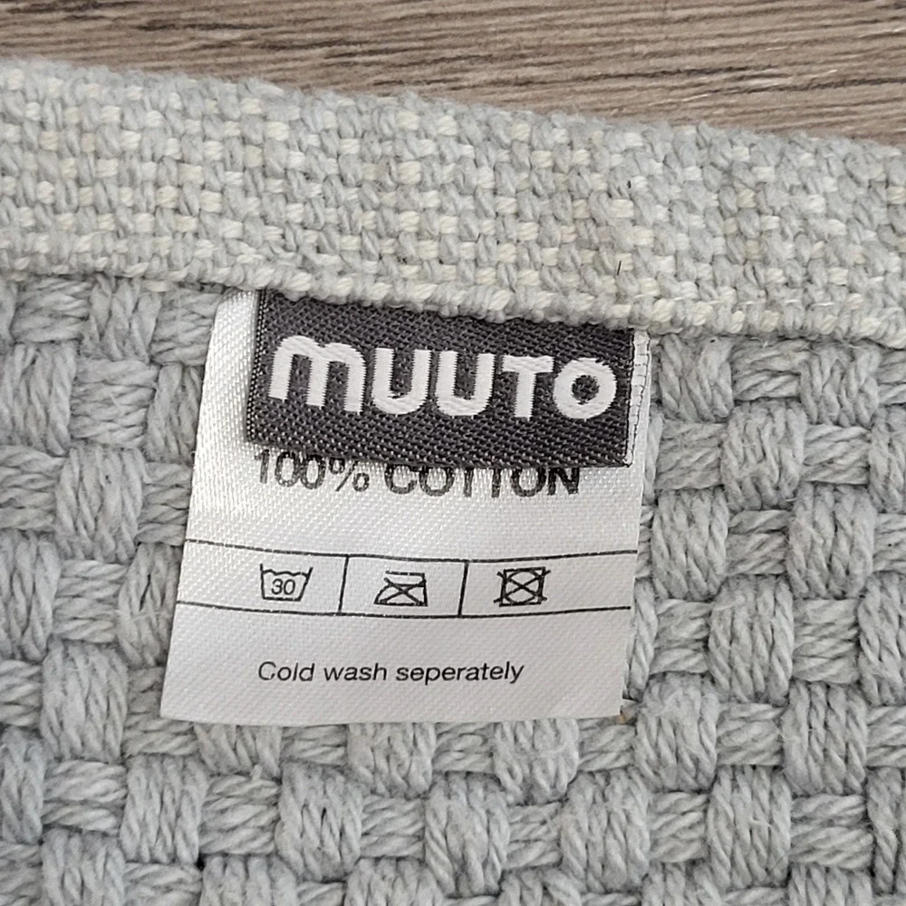 MUUTO‎ Loom Throw Modern Checkered Throw Blanket Gray White Scandinavian Design